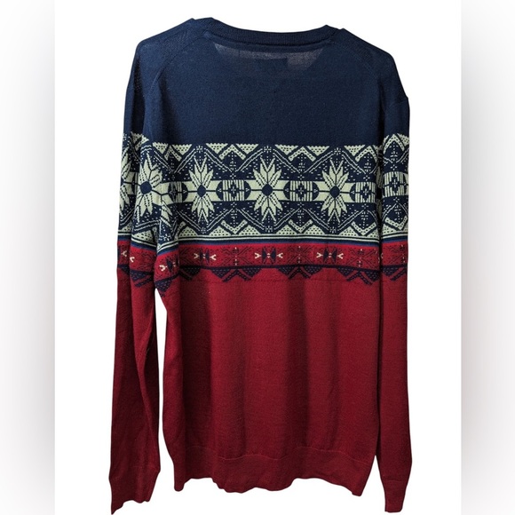 CLUB ROOM Men's Genn Fair Isle Sweater Navy Blue/Red US Size Large NWOT - Picture 2 of 8
